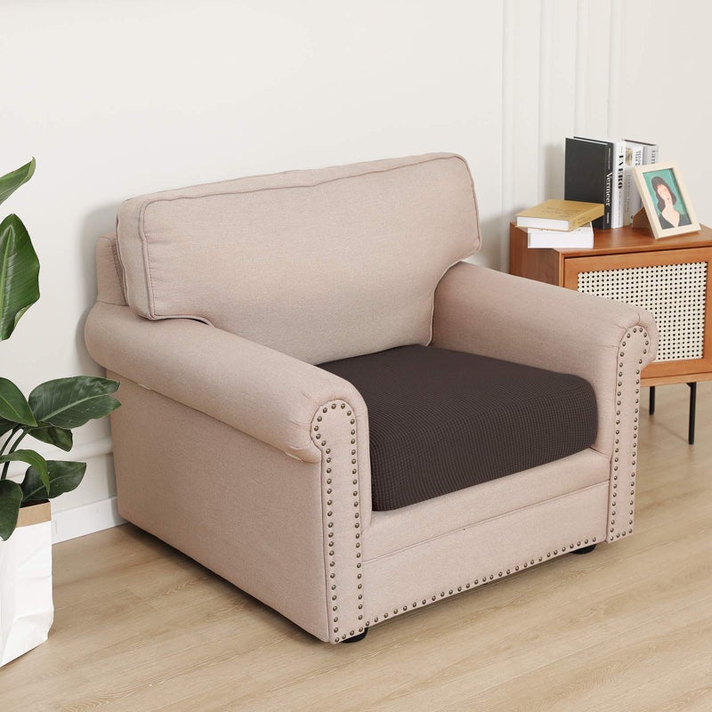Easy-Going Stretch Chair Cushion Cover Sofa Cushion Furniture Protector Sofa Seat Sofa Slipcover Sofa Cover Soft Flexibility with Elastic Bottom(Chair Cushion, Chocolate) - Image 2